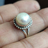 925 SOLID STERLING SILVER NATURAL MOTHER OF PEARL GEMSTONES HANDMADE RING, ALL SIZES AVAILABLE