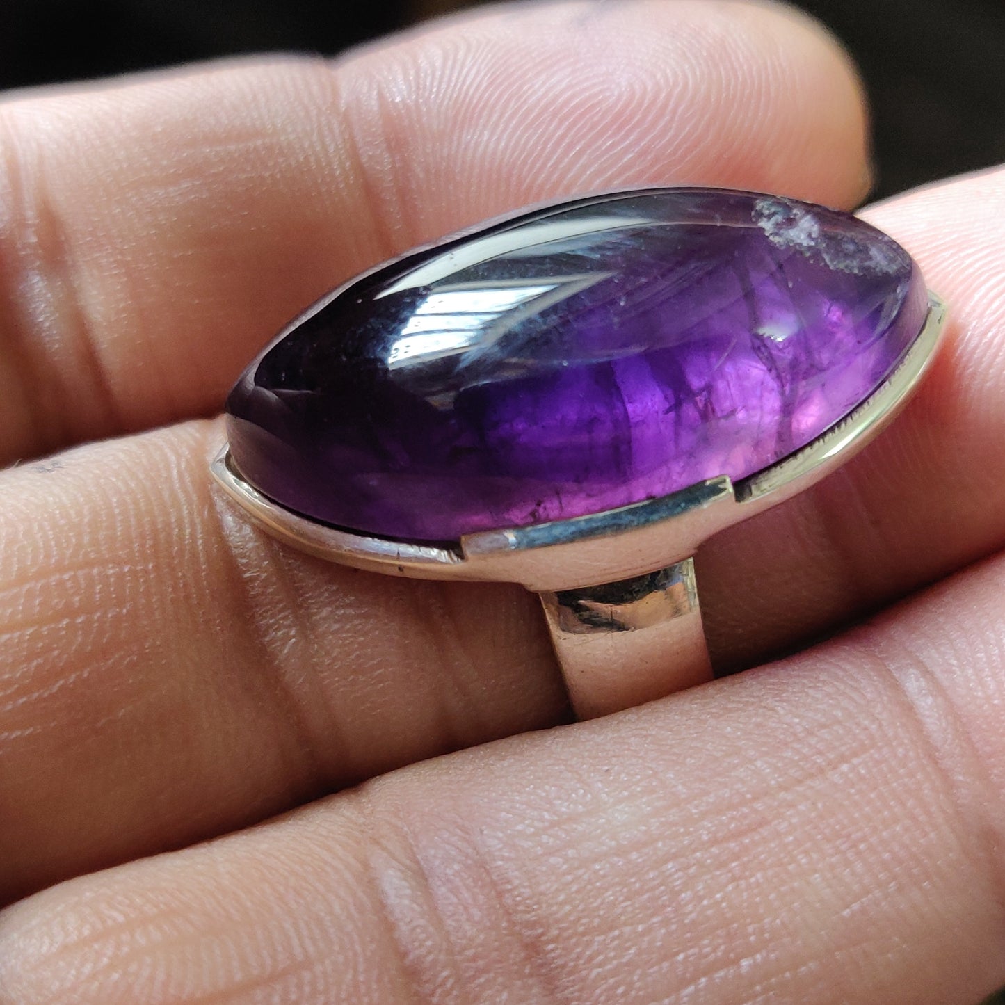 925 SOLID STERLING SILVER NATURAL PURPLE AMETHYST GEMSTONES HANDMADE RING, ALL SIZES AVAILABLE