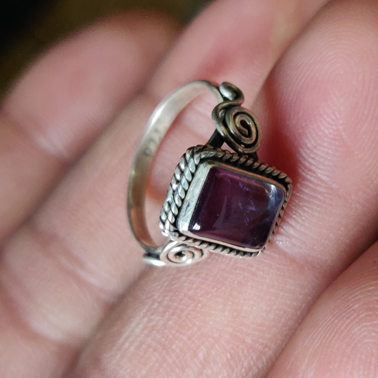 925 SOLID STERLING SILVER NATURAL PURPLE AMETHYST GEMSTONES HANDMADE RING, ALL SIZES AVAILABLE