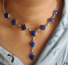 925 SOLID STERLING SILVER NATURAL LAPIS LAZULI HANDMADE NECKLACE,18 INCHES