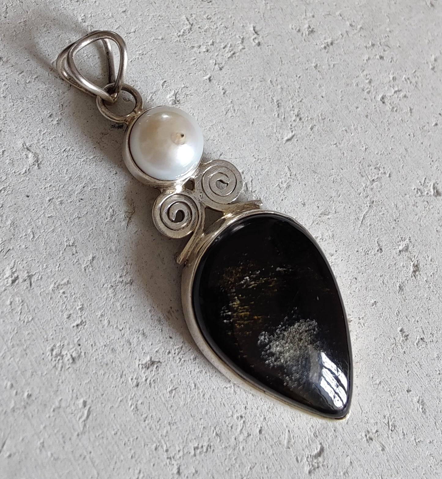 925 SOLID STERLING SILVER NATURAL BLACK ONYX GEMSTONE HOOK EARRING