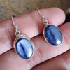 925 SOLID STERLING SILVER NATURAL KYANITE GEMSTONE HOOK EARRING