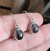 925 SOLID STERLING SILVER NATURAL HEMATITE GEMSTONE HOOK EARRING