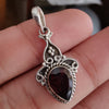 925 SOLID STERLING SILVER NATURAL GARNET GEMSTONE HOOK EARRING