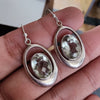 925 SOLID STERLING SILVER NATURAL GREEN AMETHYST GEMSTONE HOOK EARRING