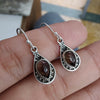 925 SOLID STERLING SILVER NATURAL SMOKY QUARTZ GEMSTONE HOOK EARRING