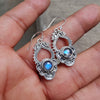 925 SOLID STERLING SILVER NATURAL LABRADORITE GEMSTONE HOOK EARRING