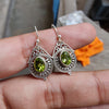 925 SOLID STERLING SILVER NATURAL PERIDOT GEMSTONE HOOK EARRING
