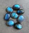 NATURAL LABRADORITE OVAL SHAPE CABOCHON FLAT BACK CALIBRATED AAA+ QUALITY GEMSTONES, ALL SIZES AVAILABLE