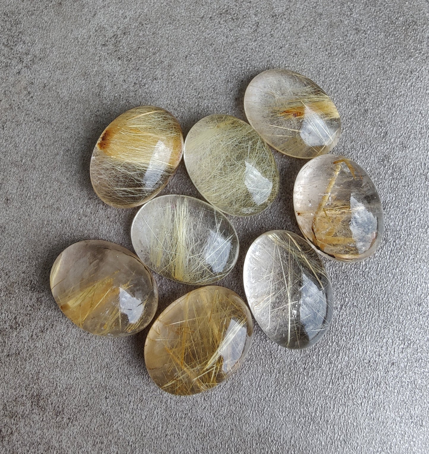 NATURAL GOLDEN RUTILE OVAL SHAPE CABOCHON FLAT BACK AAA+ QUALITY CALIBRATED GEMSTONES, ALL SIZES AVAILABLE