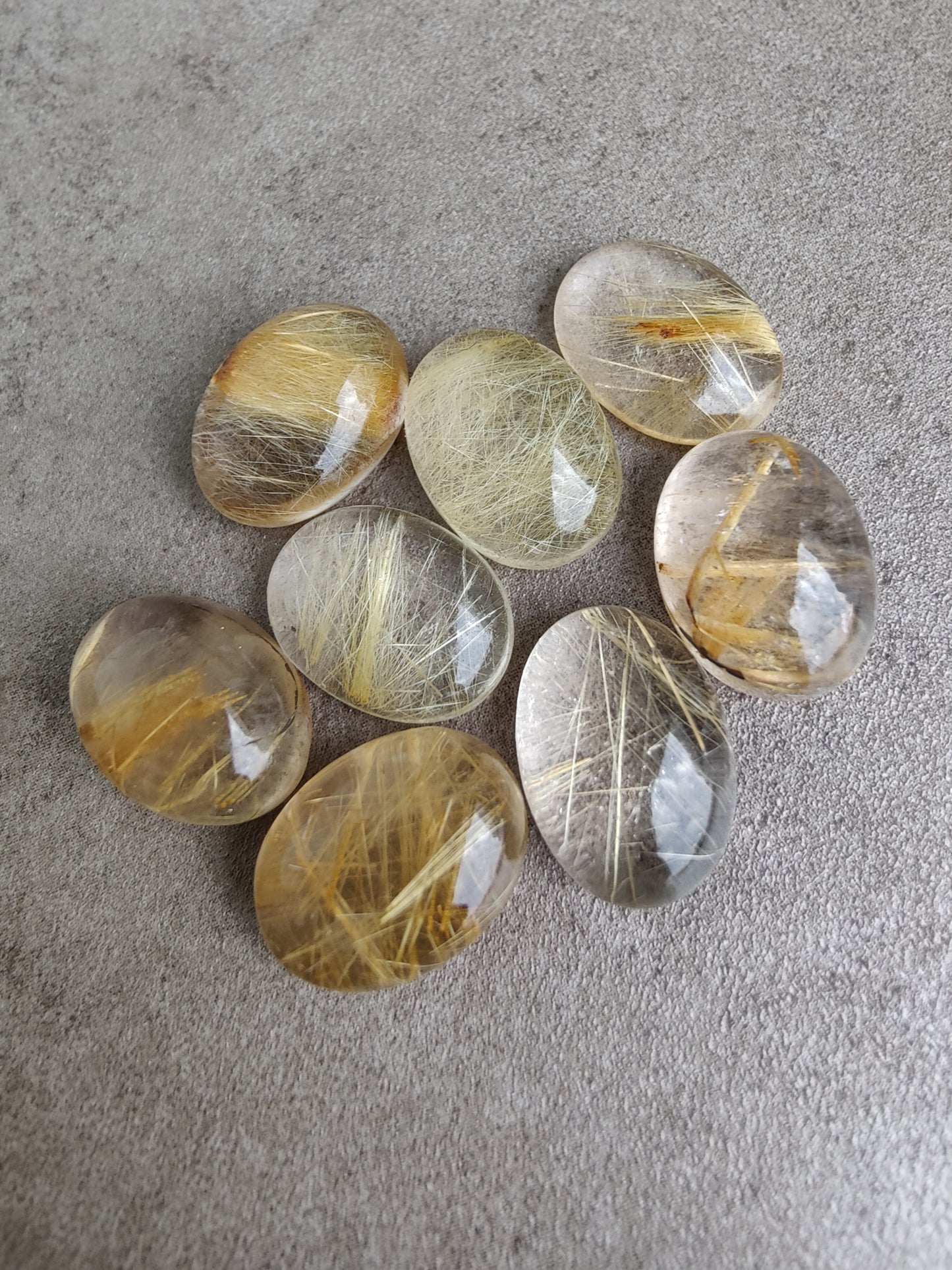 NATURAL GOLDEN RUTILE OVAL SHAPE CABOCHON FLAT BACK AAA+ QUALITY CALIBRATED GEMSTONES, ALL SIZES AVAILABLE