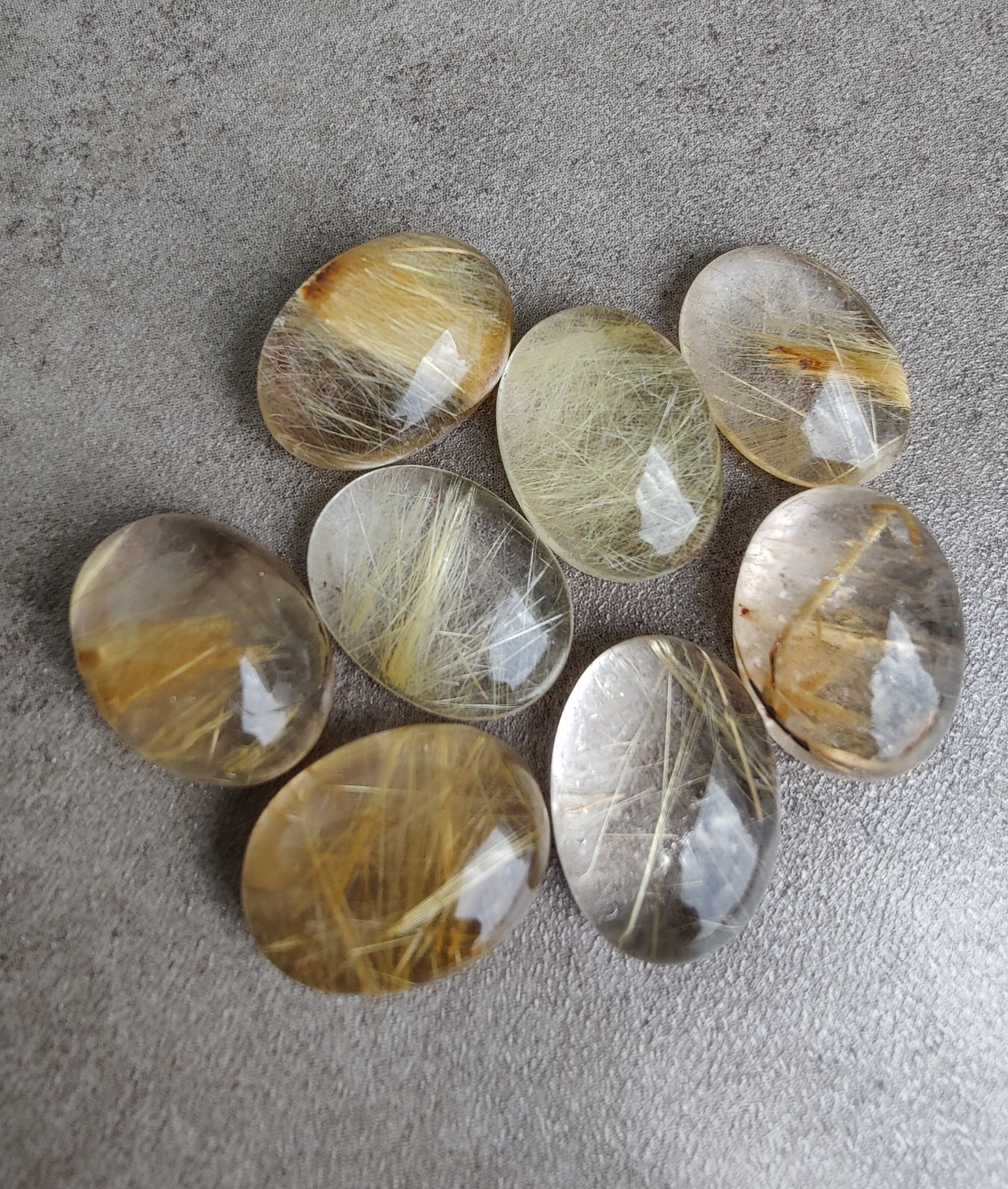 NATURAL GOLDEN RUTILE OVAL SHAPE CABOCHON FLAT BACK AAA+ QUALITY CALIBRATED GEMSTONES, ALL SIZES AVAILABLE