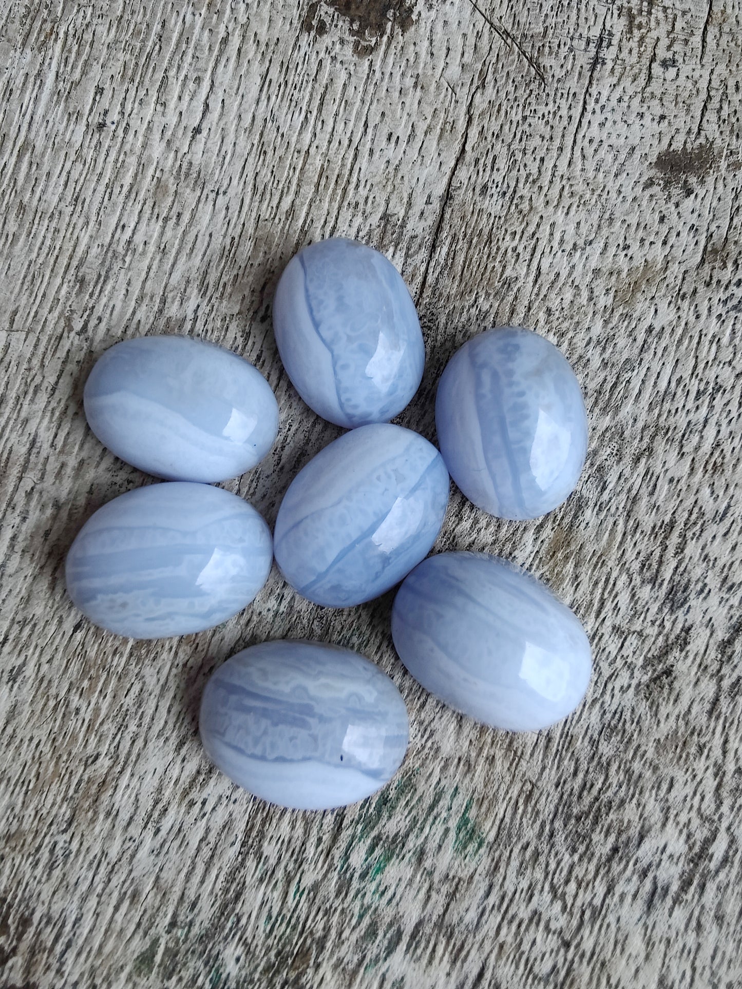 NATURAL BLUE LACE AGATE OVAL SHAPE CABOCHON FLAT BACK CALIBRATED WHOLESALE GEMSTONES, ALL SIZES AVAILABLE
