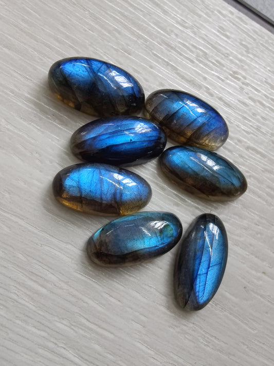 AAA+ QUALITY NATURAL LABRADORITE BIG OVAL SHAPE CABOCHON FLAT BACK CALIBRATED BEDA SHAPE GEMSTONES, ALL SIZES AVAILABLE