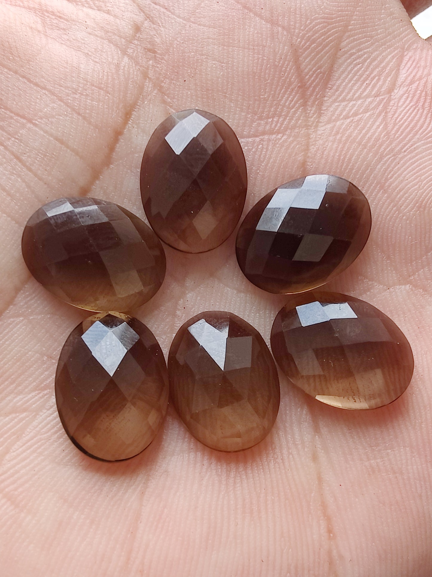 NATURAL SMOKY QUARTZ CHECKER CUT FLAT BACK CALIBRATED AAA+ QUALITY GEMSTONES, ALL SIZES AVAILABLE
