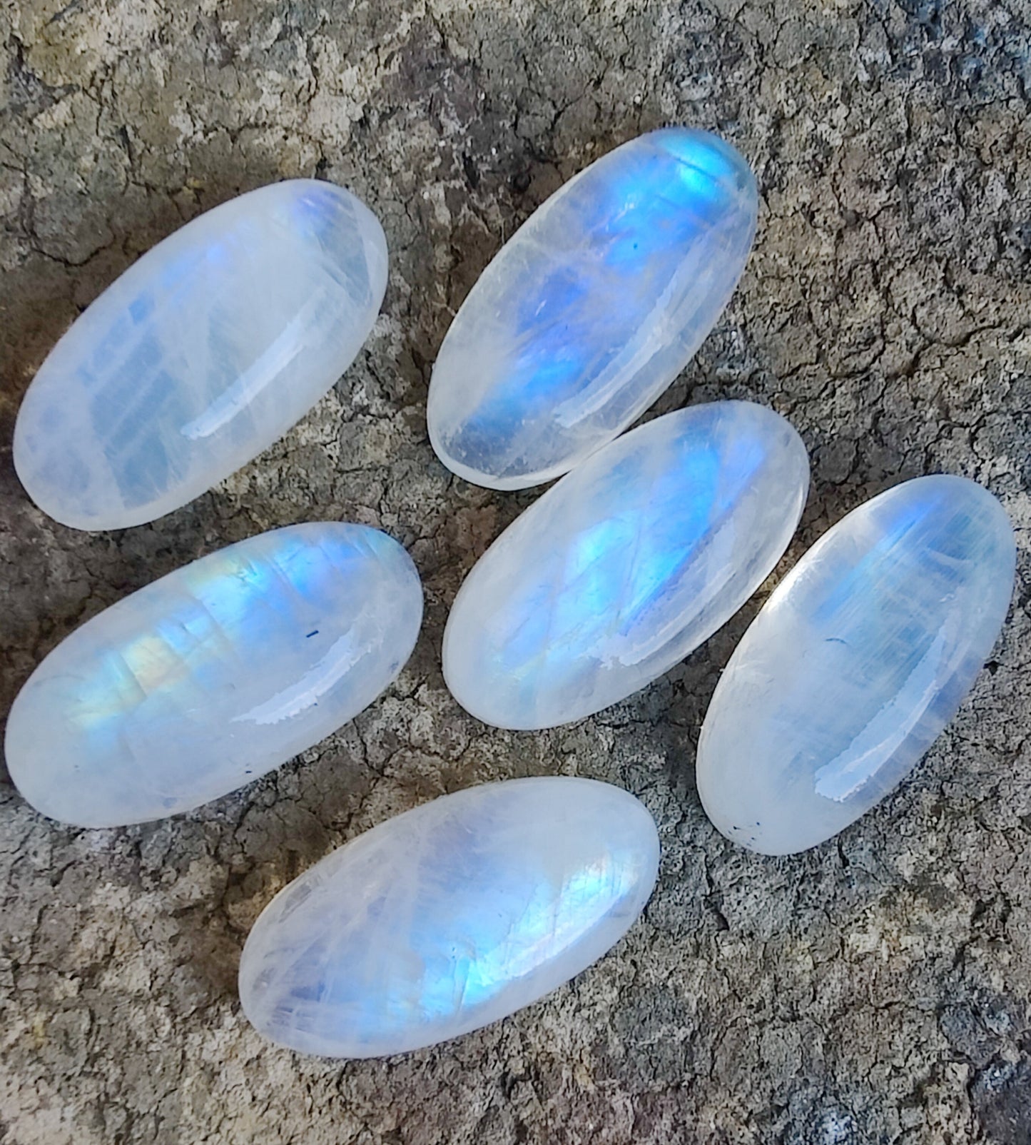 NATURAL RAINBOW MOONSTONE BIG OVAL SHAPE CABOCHON FLAT BACK CALIBRATED TOP QUALITY GEMSTONES, ALL SIZES AVAILABLE