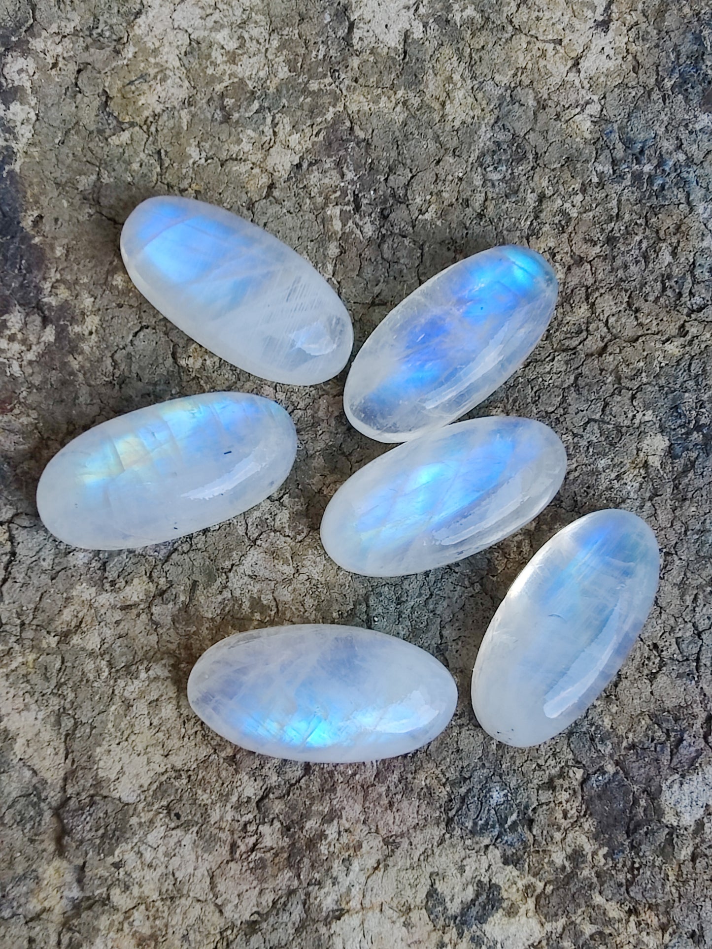 NATURAL RAINBOW MOONSTONE BIG OVAL SHAPE CABOCHON FLAT BACK CALIBRATED TOP QUALITY GEMSTONES, ALL SIZES AVAILABLE