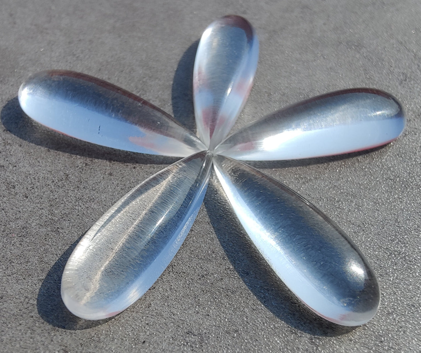 NATURAL CRYSTAL QUARTZ TEARDROP CABOCHON FLAT BACK BIG PEAR SHAPE CALIBRATED GEMSTONES, ALL SIZES AVAILABLE