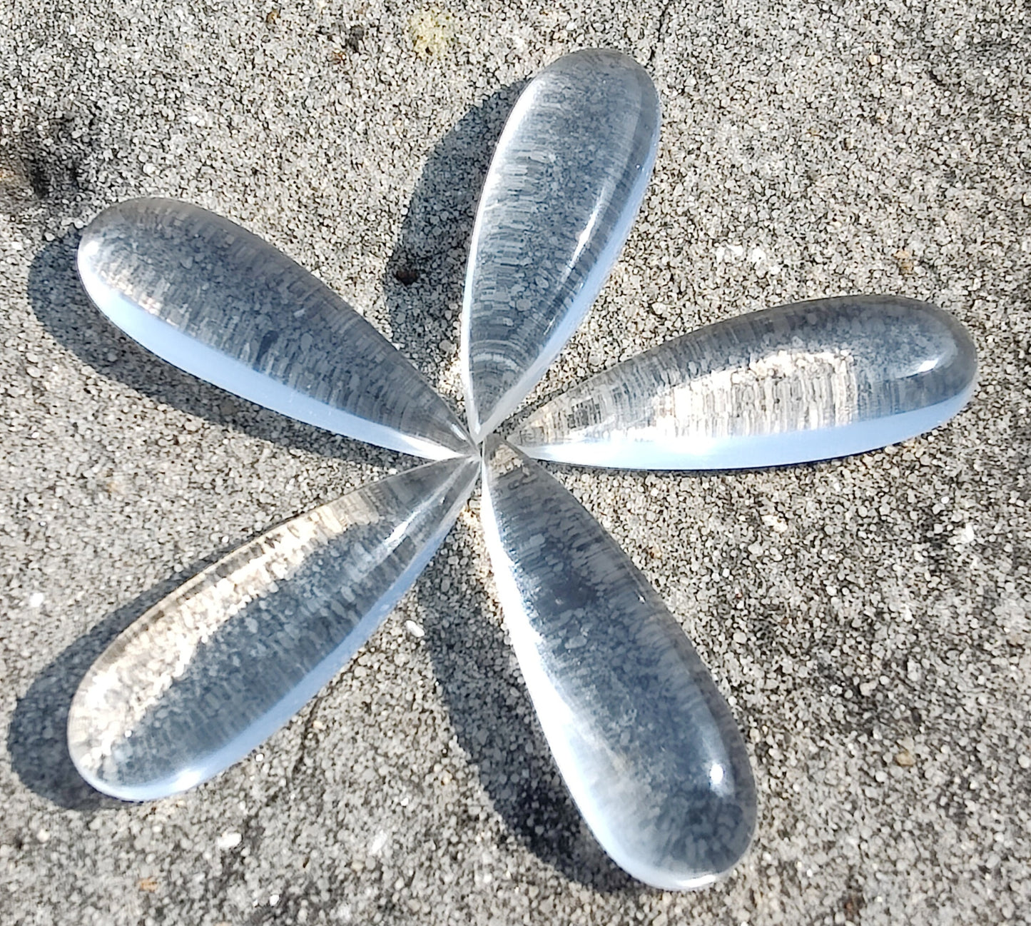 NATURAL CRYSTAL QUARTZ TEARDROP CABOCHON FLAT BACK BIG PEAR SHAPE CALIBRATED GEMSTONES, ALL SIZES AVAILABLE