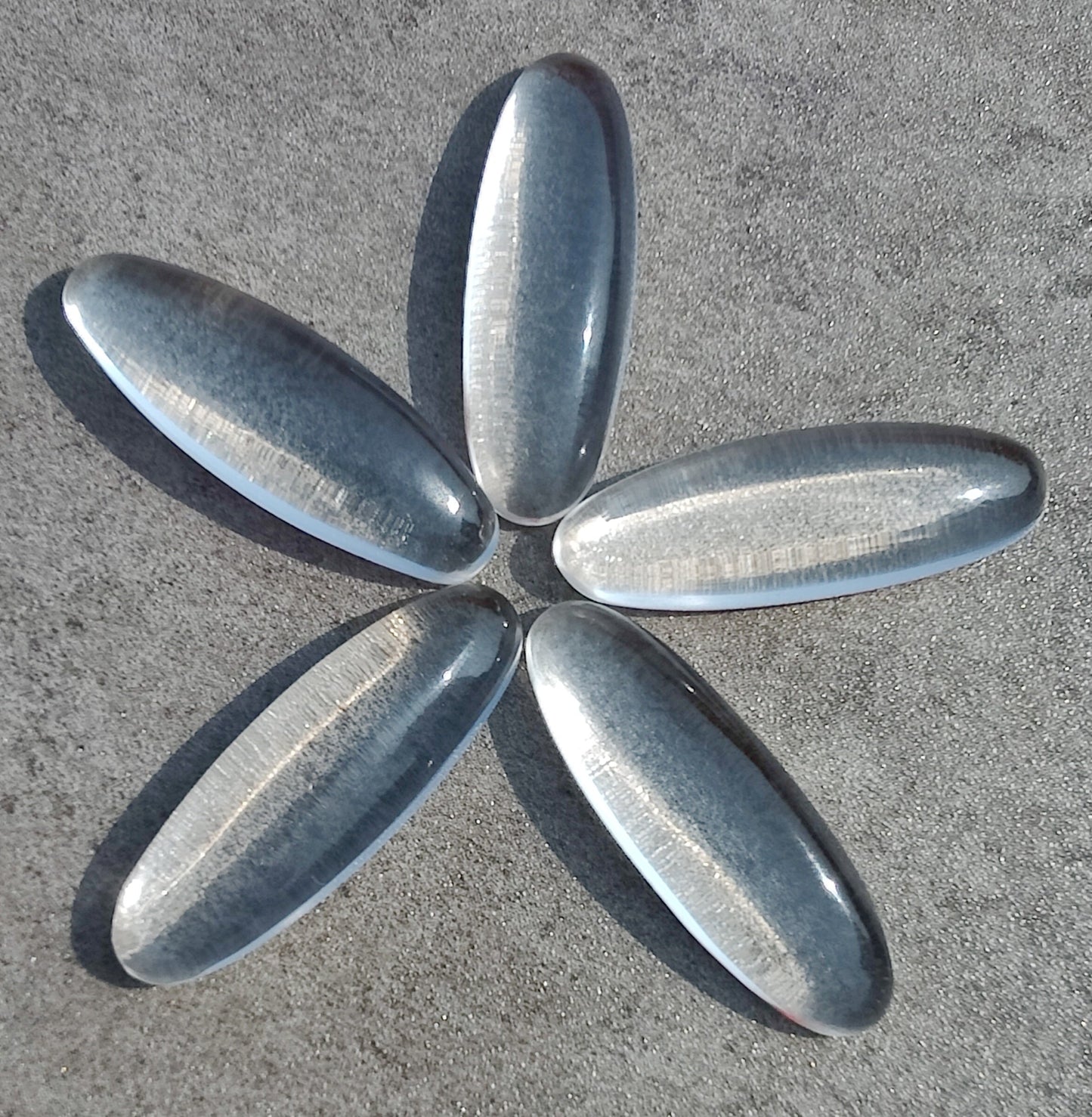 NATURAL CRYSTAL QUARTZ OVAL SHAPE CABOCHON FLAT BACK BIG OVAL SHAPE CALIBRATED GEMSTONES, ALL SIZES AVAILABLE
