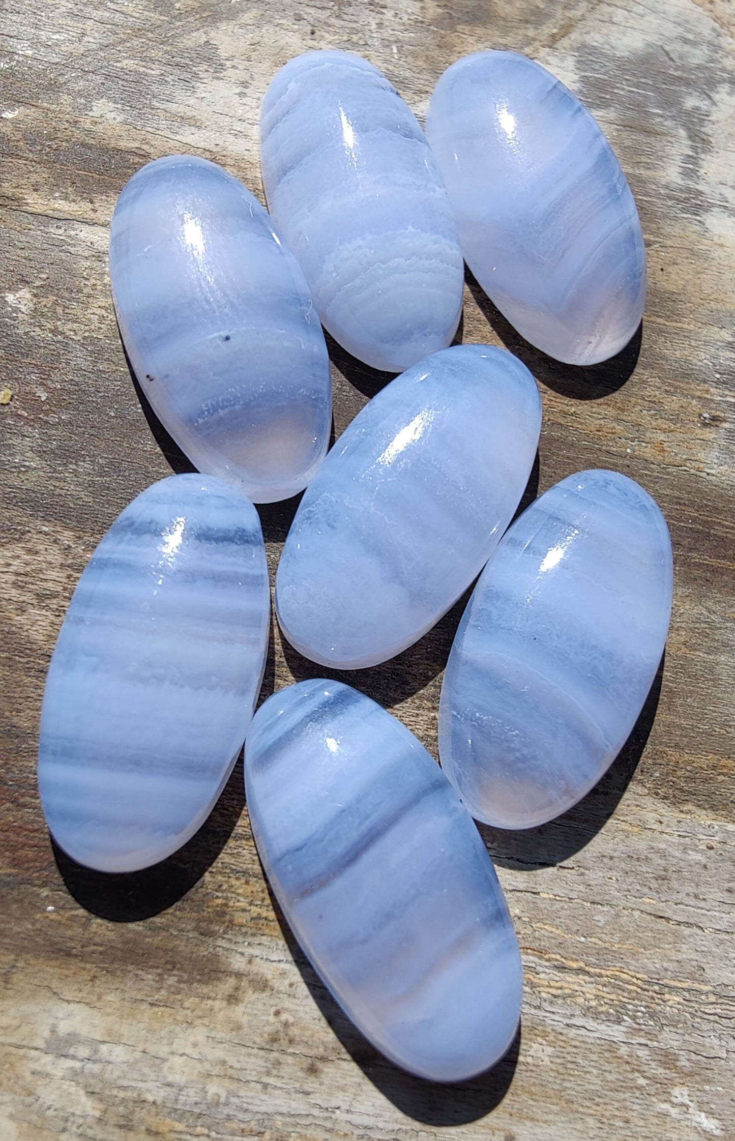 AAA+ QUALITY NATURAL BLUE LACE AGATE BIG OVAL SHAPE CABOCHON FLAT BACK CALIBRATED BEDA SHAPE GEMSTONES, ALL SIZES AVAILABLE