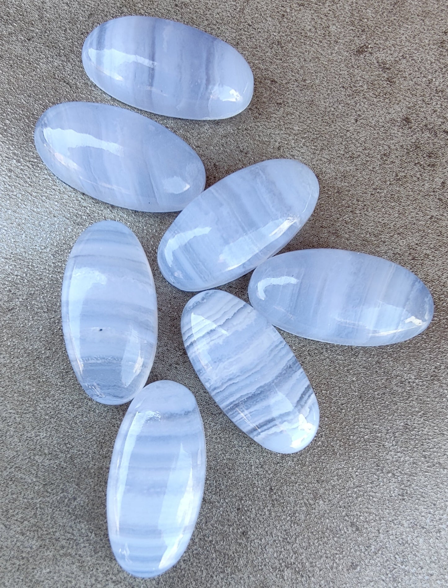 AAA+ QUALITY NATURAL BLUE LACE AGATE BIG OVAL SHAPE CABOCHON FLAT BACK CALIBRATED BEDA SHAPE GEMSTONES, ALL SIZES AVAILABLE
