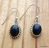 925 SOLID STERLING SILVER NATURAL BLACK ONYX GEMSTONE HOOK EARRING