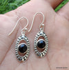 925 SOLID STERLING SILVER NATURAL BLACK ONYX GEMSTONE HOOK EARRING
