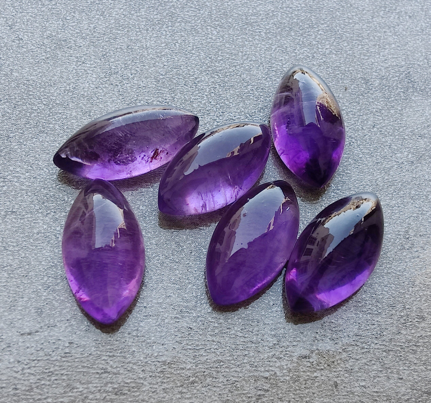 AAA+ QUALITY NATURAL AMETHYST MARQUISE SHAPE CABOCHON FLAT BACK CALIBRATED GEMSTONES, ALL SIZES AVAILABLE