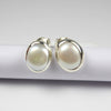 925 SOLID STERLING SILVER NATURAL MOTHER OF PEARL GEMSTONE STUD EARRING