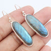925 SOLID STERLING SILVER NATURAL LABRADORITE GEMSTONE HOOK EARRING