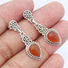925 SOLID STERLING SILVER NATURAL CARNELIAN GEMSTONE STUD EARRING