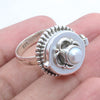 925 SOLID STERLING SILVER NATURAL MOTHER OF PEARL GEMSTONES HANDMADE BOX RING, ALL SIZES AVAILABLE