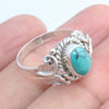 925 SOLID STERLING SILVER NATURAL TURQUOISE GEMSTONES HANDMADE RING, ALL SIZES AVAILABLE