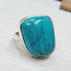 925 SOLID STERLING SILVER NATURAL TURQUOISE GEMSTONES HANDMADE RING, ALL SIZES AVAILABLE