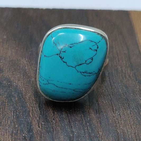 925 SOLID STERLING SILVER NATURAL TURQUOISE GEMSTONES HANDMADE RING, ALL SIZES AVAILABLE