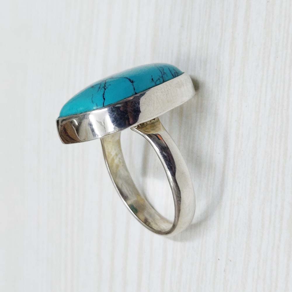 925 SOLID STERLING SILVER NATURAL TURQUOISE GEMSTONES HANDMADE RING, ALL SIZES AVAILABLE