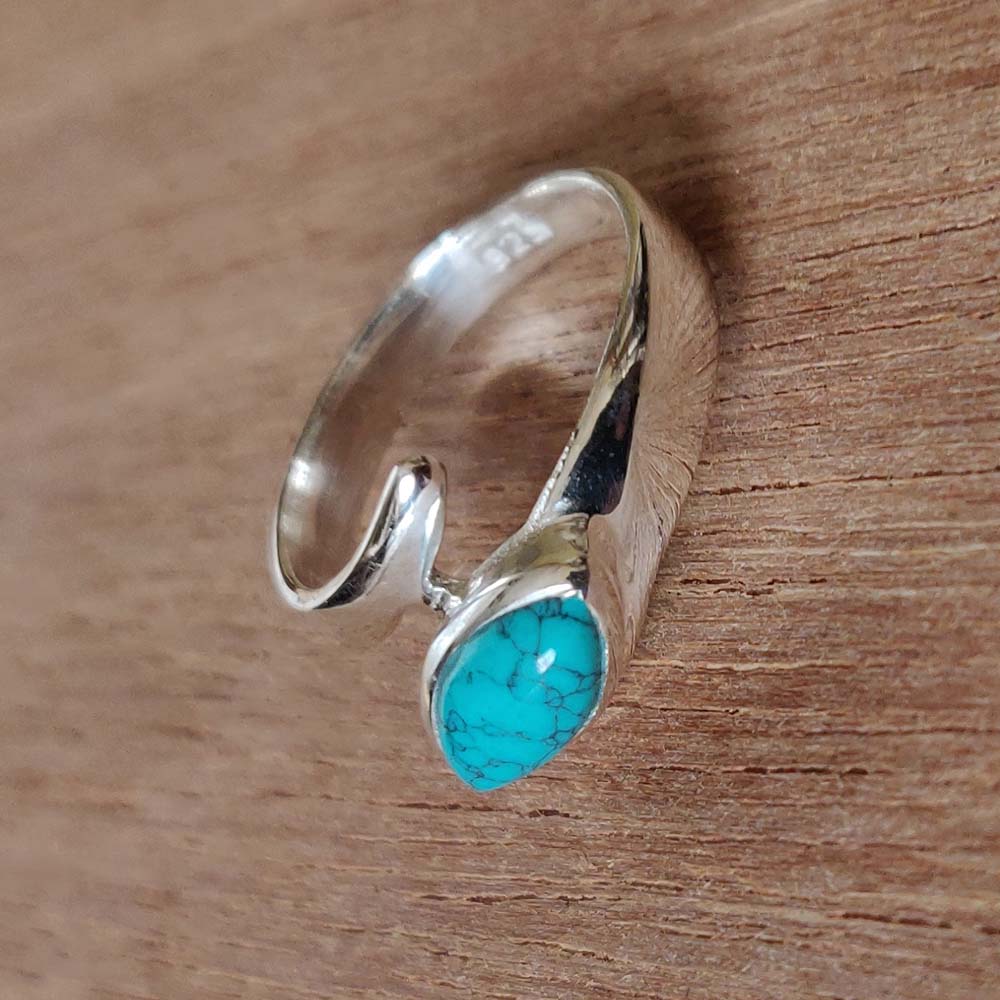 925 SOLID STERLING SILVER NATURAL TURQUOISE GEMSTONES HANDMADE RING, ALL SIZES AVAILABLE
