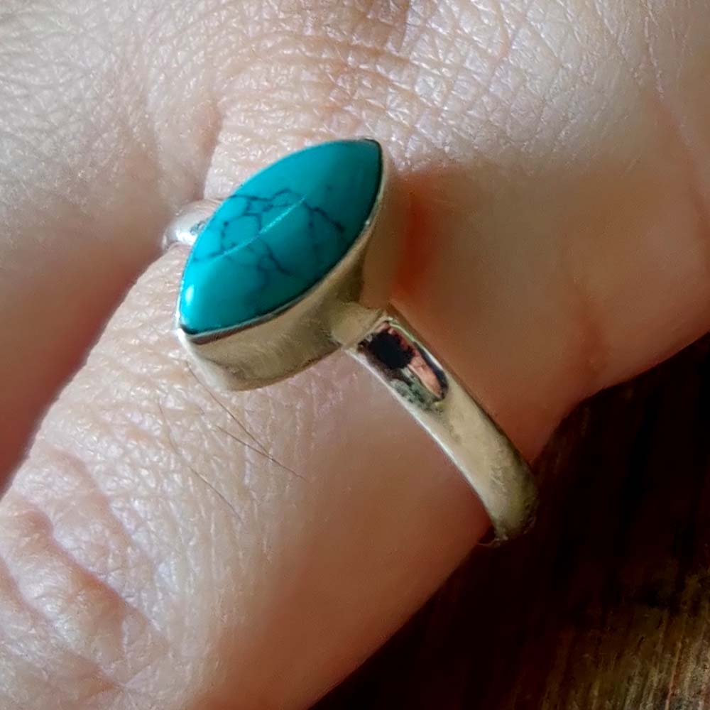925 SOLID STERLING SILVER NATURAL TURQUOISE GEMSTONES HANDMADE RING, ALL SIZES AVAILABLE