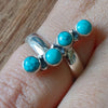 925 SOLID STERLING SILVER NATURAL TURQUOISE GEMSTONES HANDMADE RING, ALL SIZES AVAILABLE