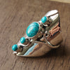 925 SOLID STERLING SILVER NATURAL TURQUOISE GEMSTONES HANDMADE RING, ALL SIZES AVAILABLE