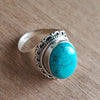 925 SOLID STERLING SILVER NATURAL TURQUOISE GEMSTONES HANDMADE RING, ALL SIZES AVAILABLE