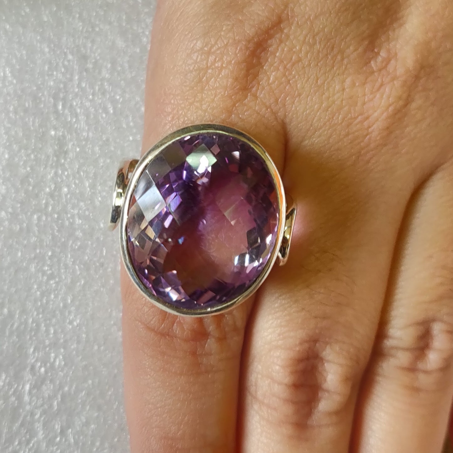 925 SOLID STERLING SILVER NATURAL PURPLE AMETHYST GEMSTONES HANDMADE RING, ALL SIZES AVAILABLE