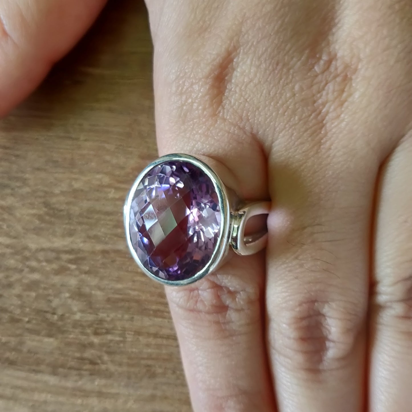 925 SOLID STERLING SILVER NATURAL PURPLE AMETHYST GEMSTONES HANDMADE RING, ALL SIZES AVAILABLE