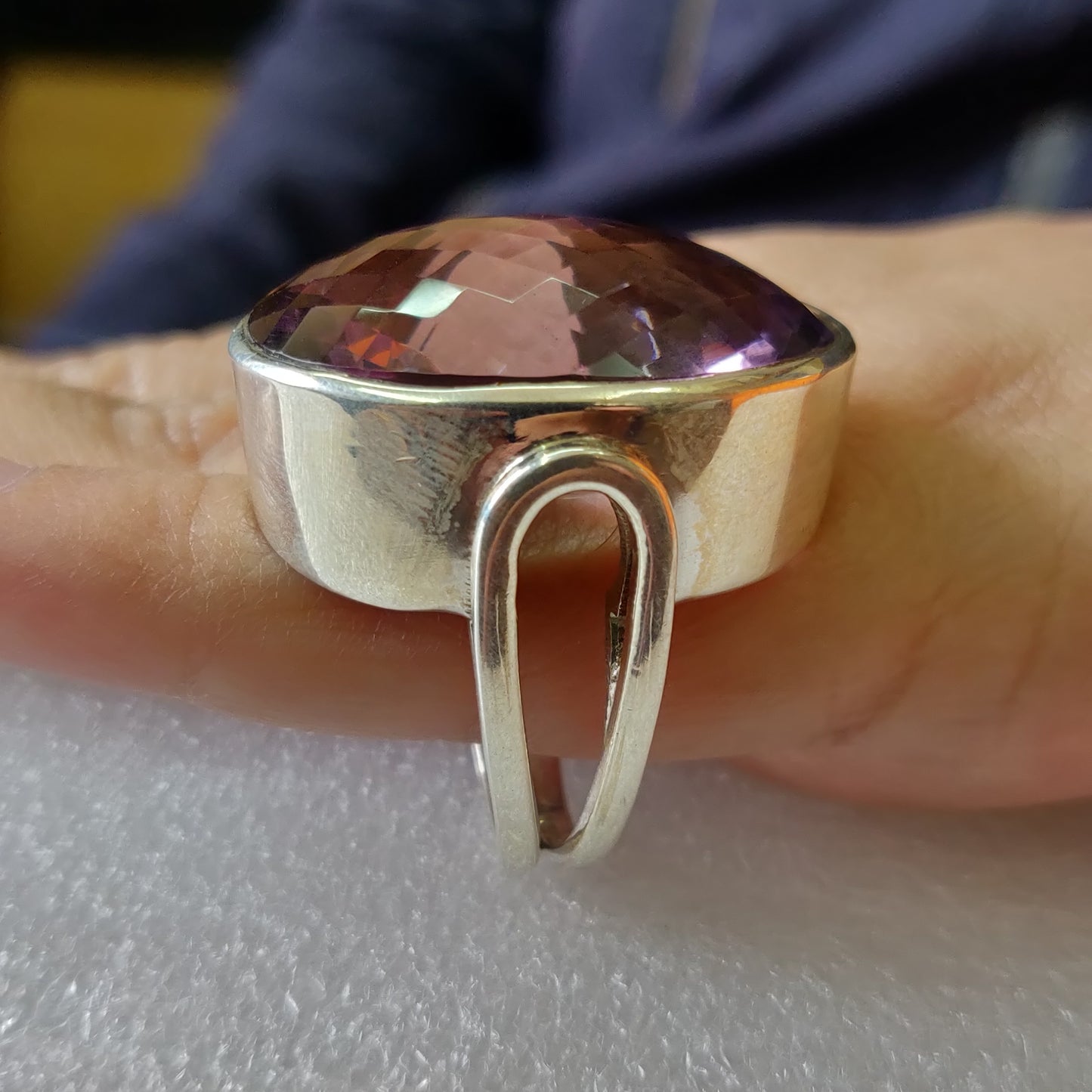 925 SOLID STERLING SILVER NATURAL PURPLE AMETHYST GEMSTONES HANDMADE RING, ALL SIZES AVAILABLE