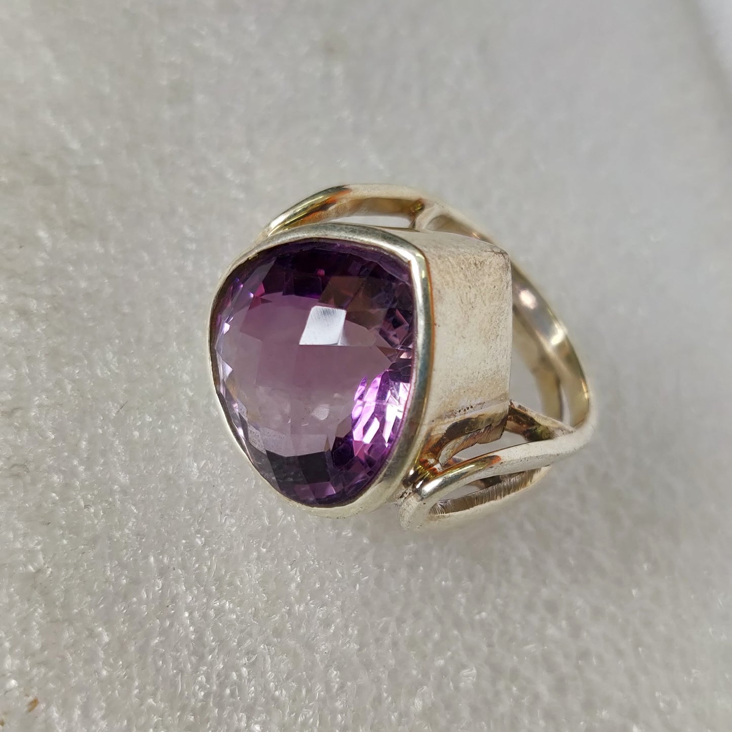 925 SOLID STERLING SILVER NATURAL PURPLE AMETHYST GEMSTONES HANDMADE RING, ALL SIZES AVAILABLE