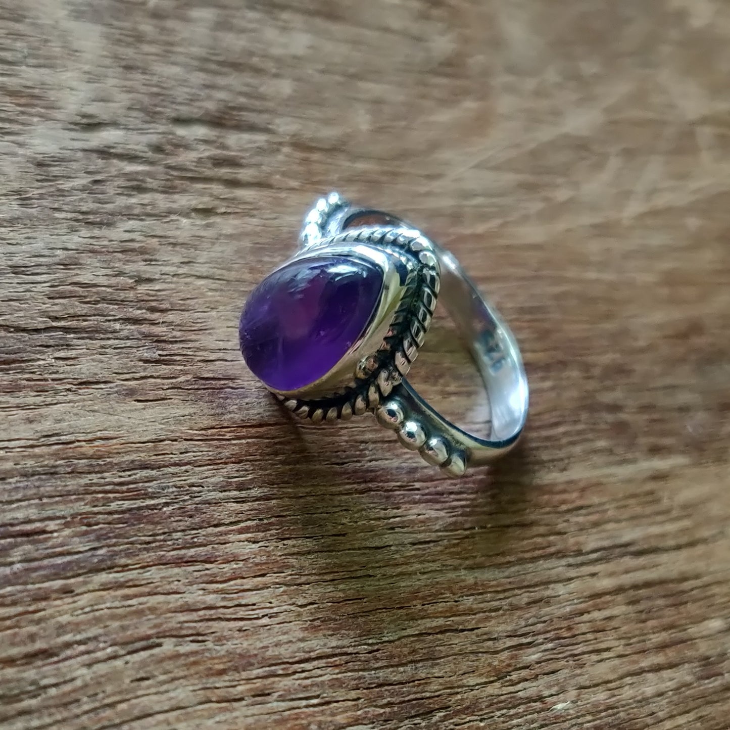 925 SOLID STERLING SILVER NATURAL PURPLE AMETHYST GEMSTONES HANDMADE RING, ALL SIZES AVAILABLE