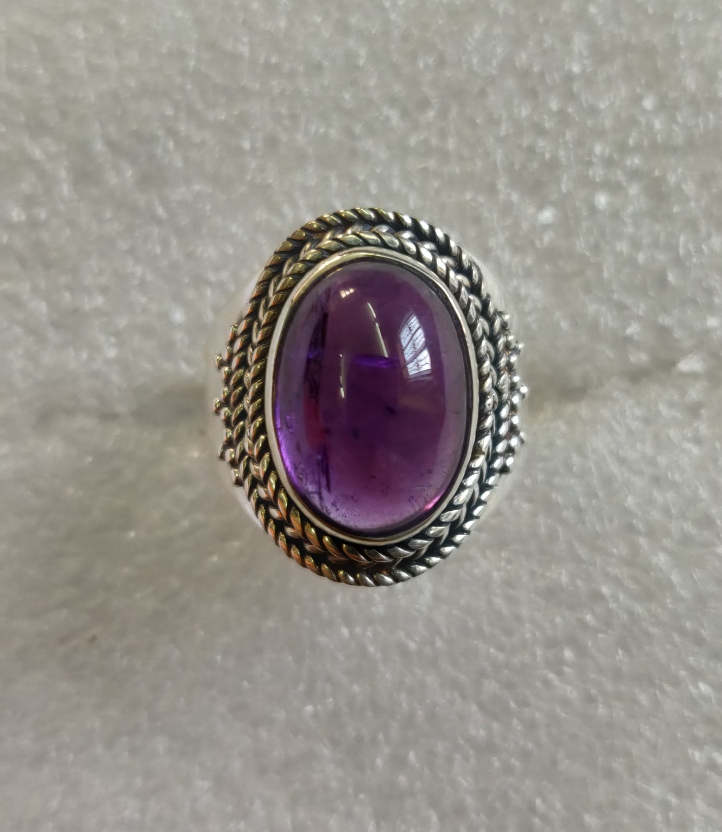 925 SOLID STERLING SILVER NATURAL PURPLE AMETHYST GEMSTONES HANDMADE RING, ALL SIZES AVAILABLE
