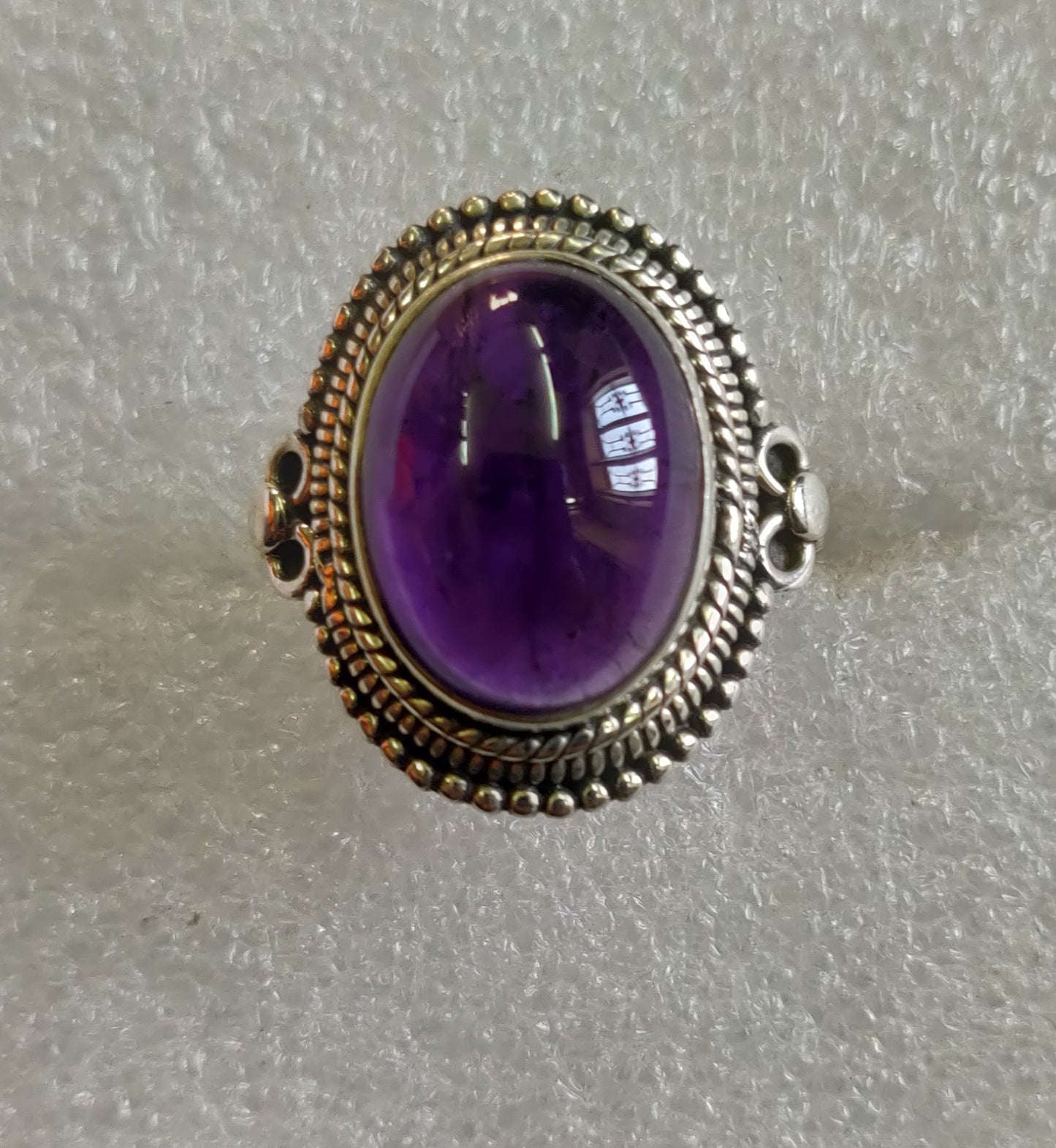 925 SOLID STERLING SILVER NATURAL PURPLE AMETHYST GEMSTONES HANDMADE RING, ALL SIZES AVAILABLE