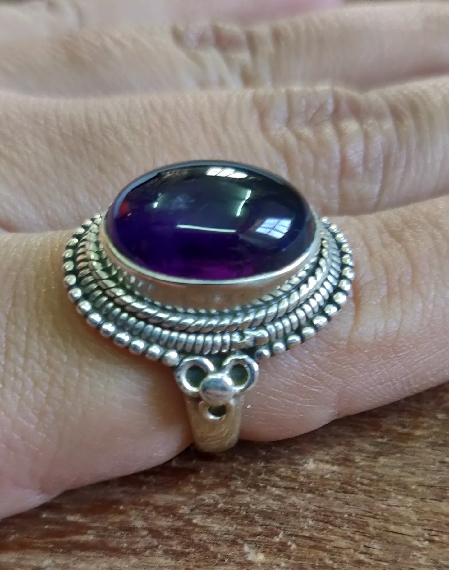925 SOLID STERLING SILVER NATURAL PURPLE AMETHYST GEMSTONES HANDMADE RING, ALL SIZES AVAILABLE